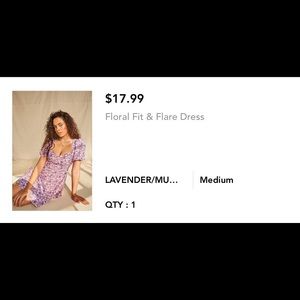 Lavender Floral Flare Dress